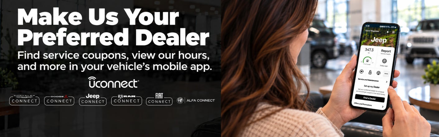 uconnect® make us your preferred dealer | Akins Dodge Jeep Chrysler RAM in Winder GA