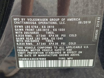 2019 Volkswagen Atlas 3.6L V6 SEL