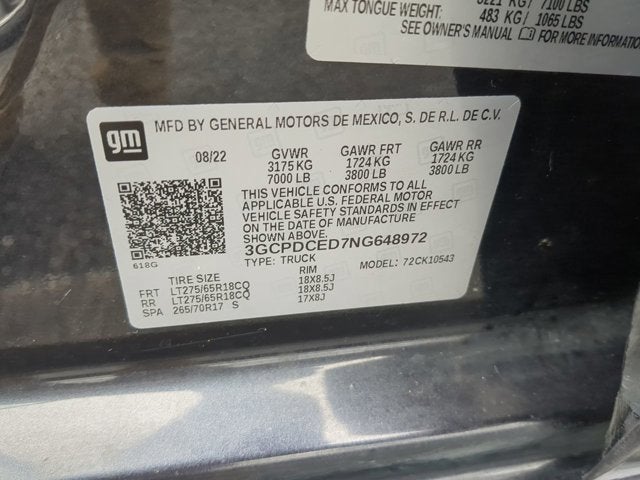 2022 Chevrolet Silverado 1500 Custom Trail Boss