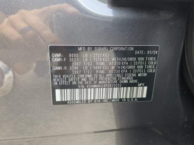 2024 Subaru Ascent Onyx Edition Limited